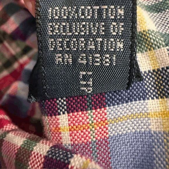 Vintage RALPH LAUREN Multicolor Madras Plaid Classic Button Down Men's Size XL - Picture 8 of 12